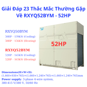 23 Thắc Mắc Thường Gặp Về RXYQ52BYM - 52HP
