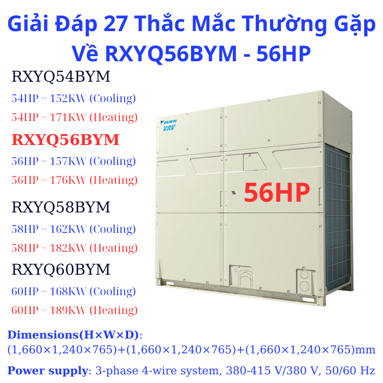 27 Thắc Mắc Thường Gặp Về RXYQ56BYM - 56HP