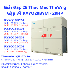 Giải Đáp 28 Thắc Mắc Thường Gặp Về RXYQ28BYM - 28HP